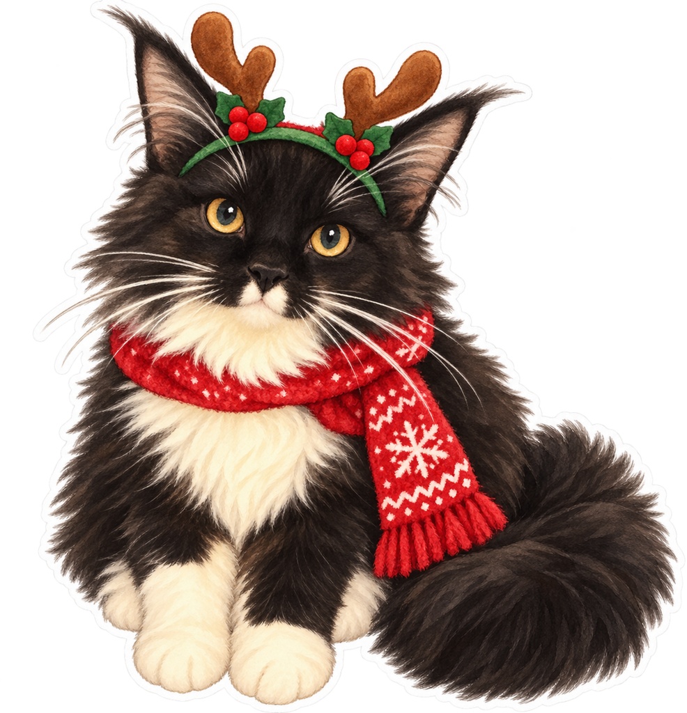開運猫クリスマスデジタルペーパー&スタンプセット|全20点