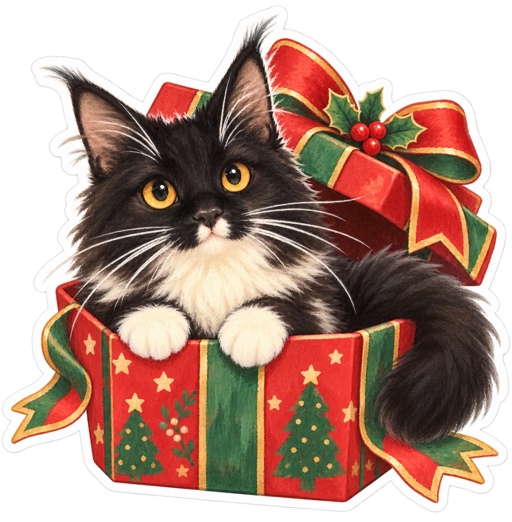 開運猫クリスマスデジタルペーパー&スタンプセット|全20点