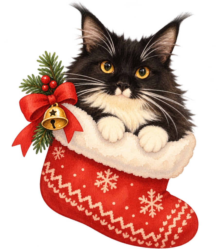 開運猫クリスマスデジタルペーパー&スタンプセット|全20点
