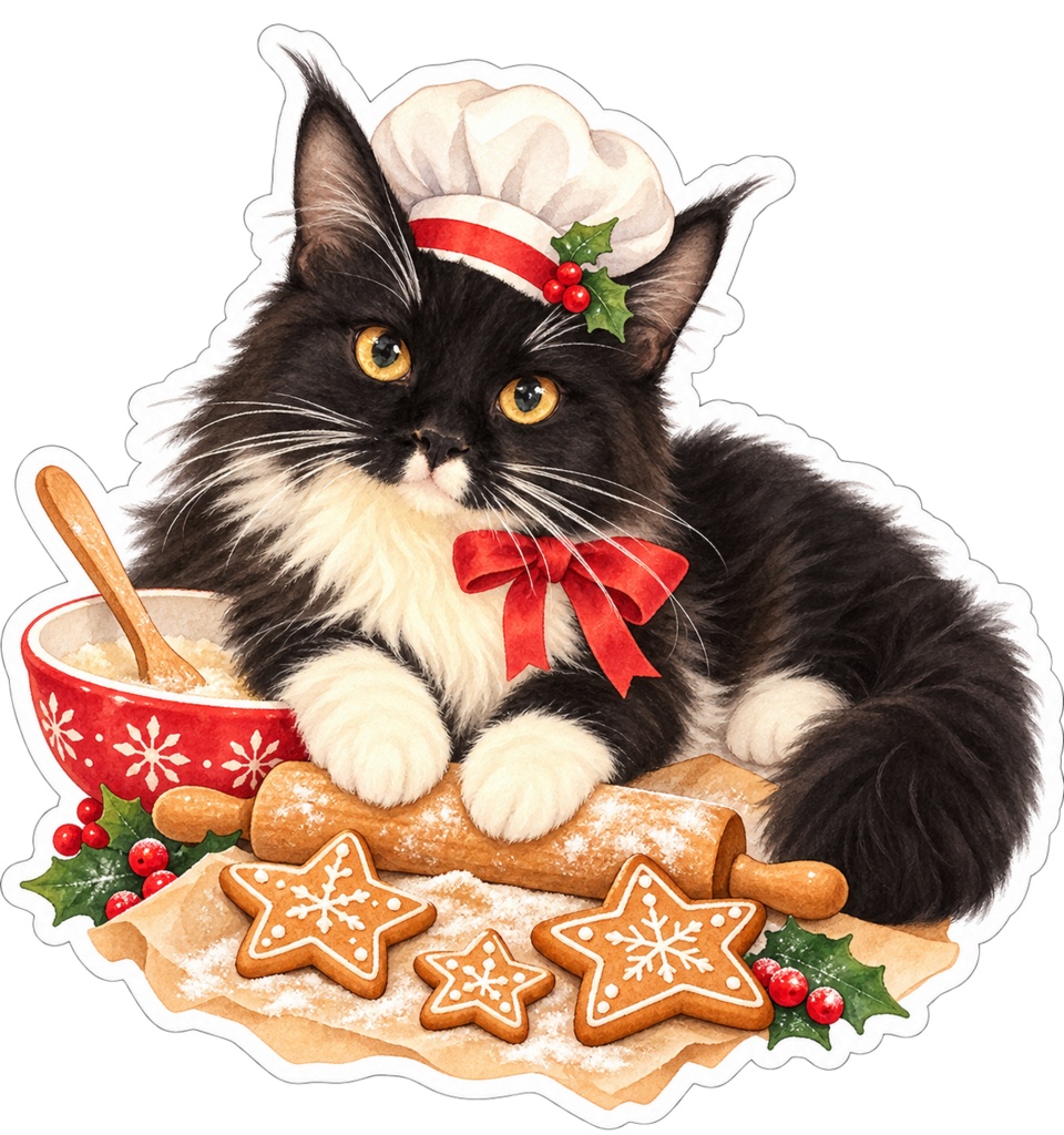 開運猫クリスマスデジタルペーパー&スタンプセット|全20点
