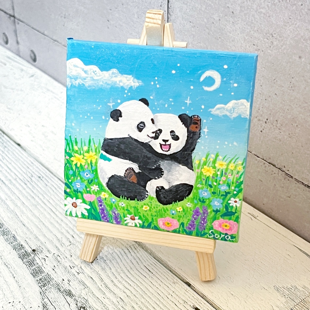 売り切れ必至！ panda☆くまページ【世界に一枚の小さな原画＋