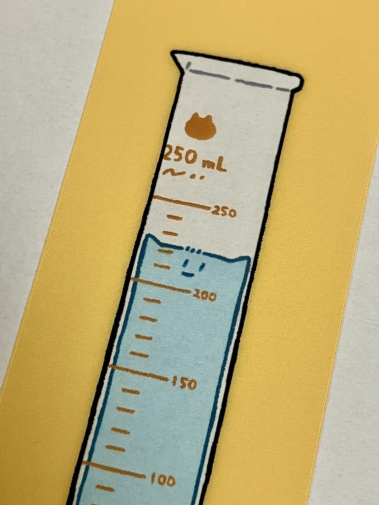 メスシリンダーねこ・メスフラスコねこ クリアしおり2枚セット