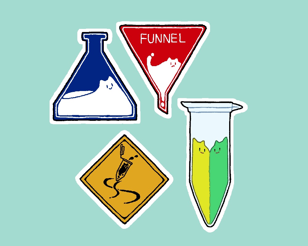 サイエンスなねこステッカーセット (標識)