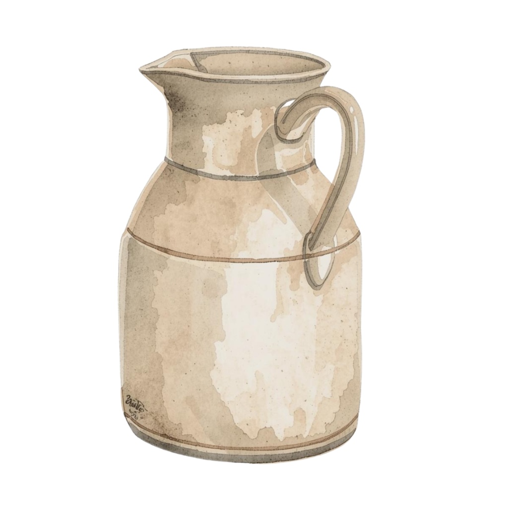 水彩のアンティークキッチン小物クリップアート(15種類・PNG)