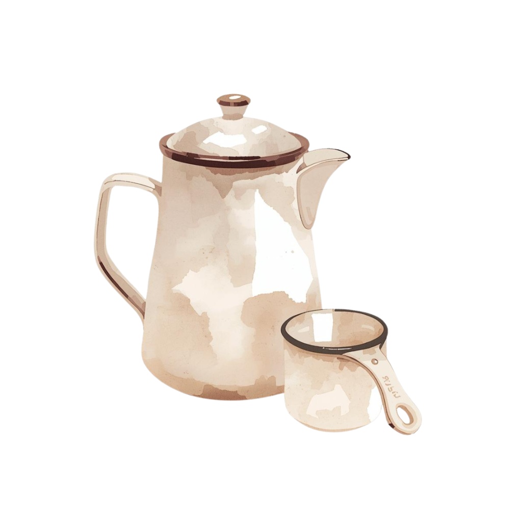 水彩のアンティークキッチン小物クリップアート(15種類・PNG)