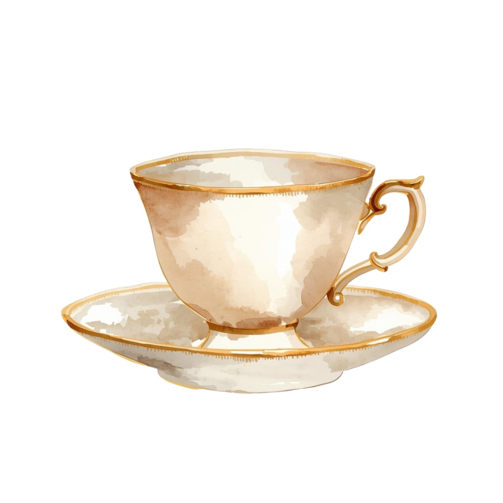 水彩のアンティークキッチン小物クリップアート(15種類・PNG)