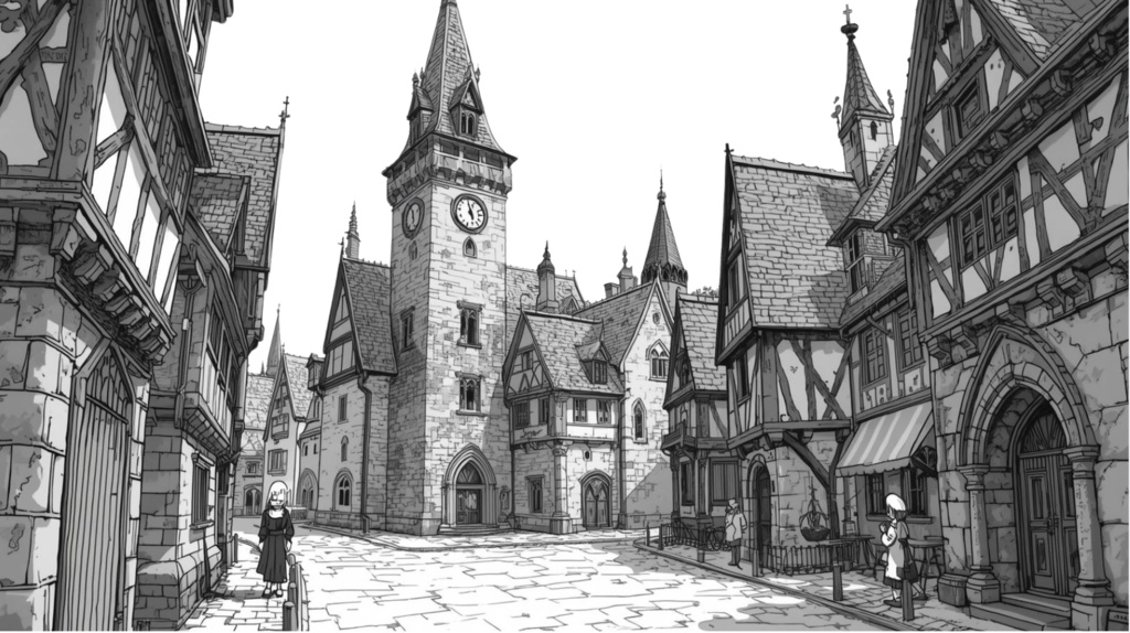 商業利用OK|貴族の領内・ファンタジー・ヨーロッパ風の街並み100セット