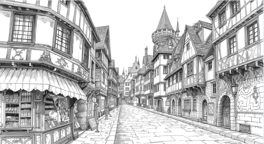 商業利用OK|貴族の領内・ファンタジー・ヨーロッパ風の街並み100セット