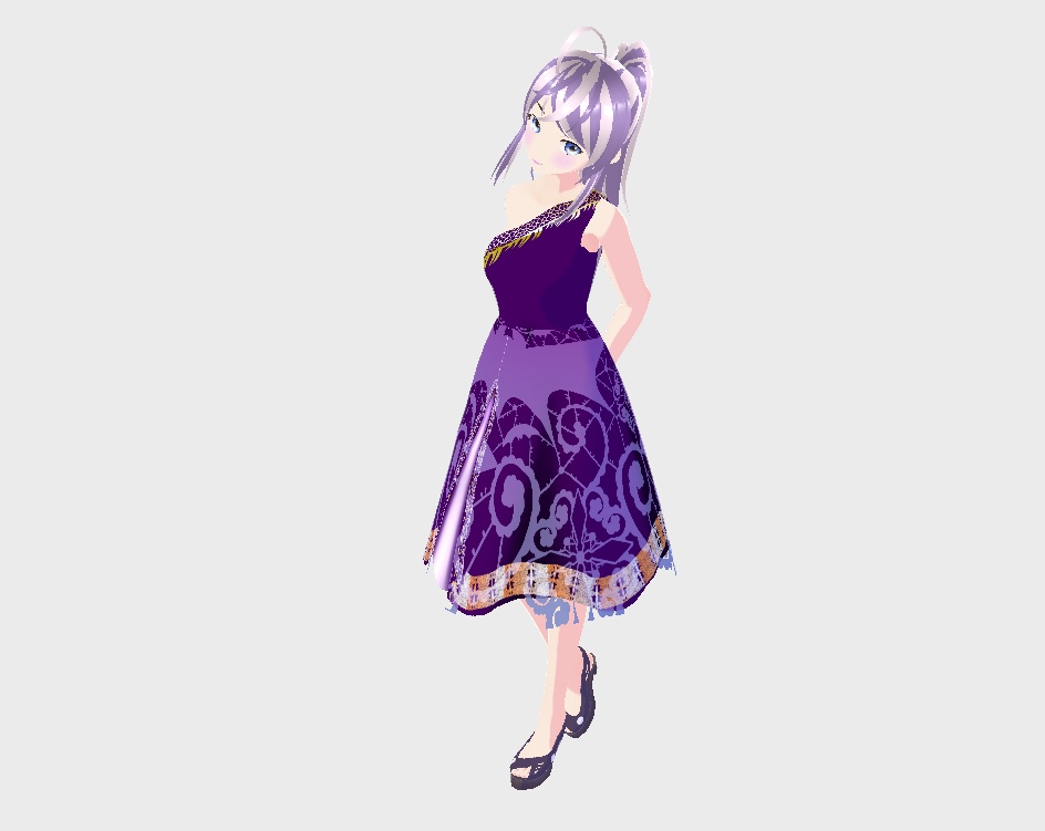 cute vroid model with 2 color hair