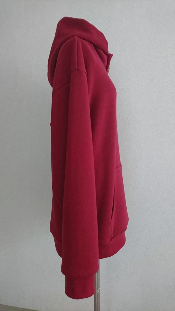 ボタン開きフードプルパーカー