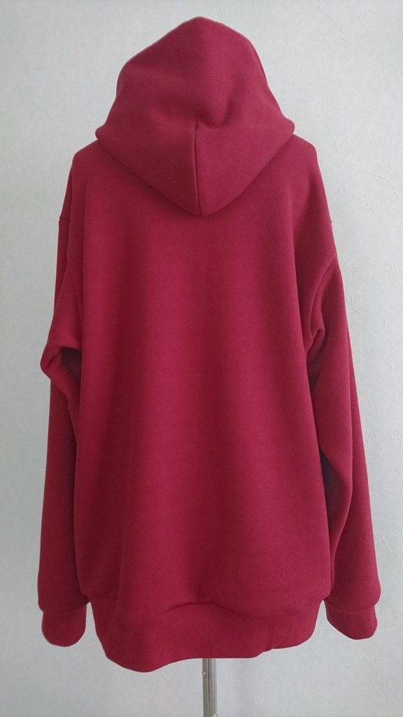 ボタン開きフードプルパーカー