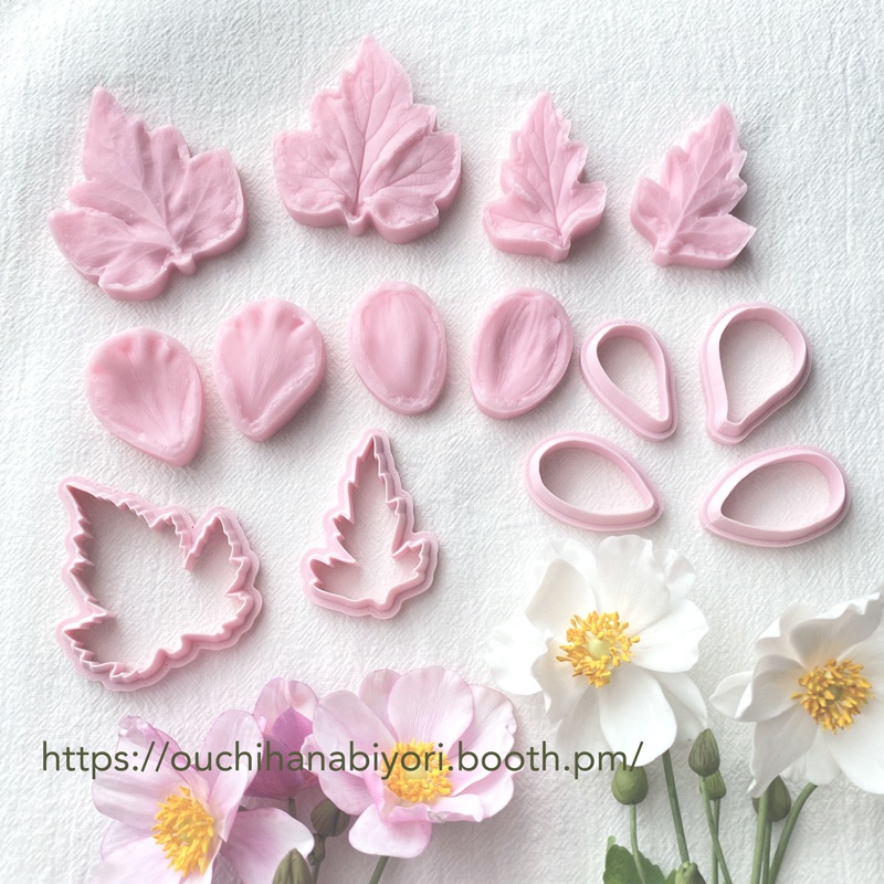 Japanese anemone petal cutter 秋明菊のクレイカッター