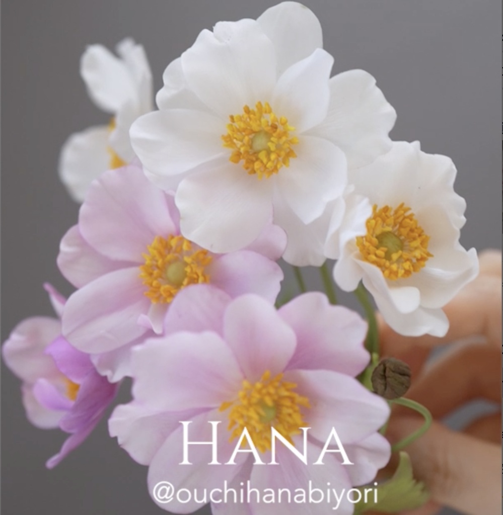 Japanese anemone petal cutter 秋明菊のクレイカッター