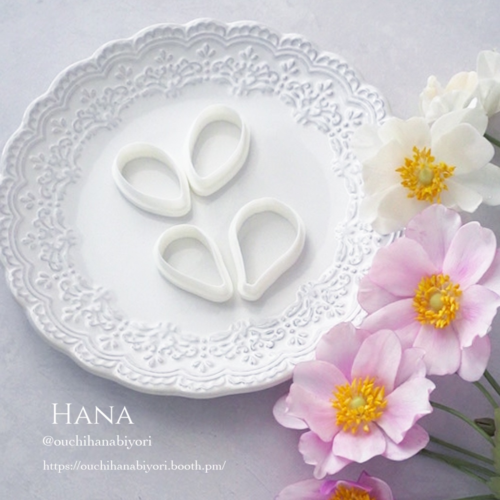 Japanese anemone petal cutter 秋明菊のクレイカッター