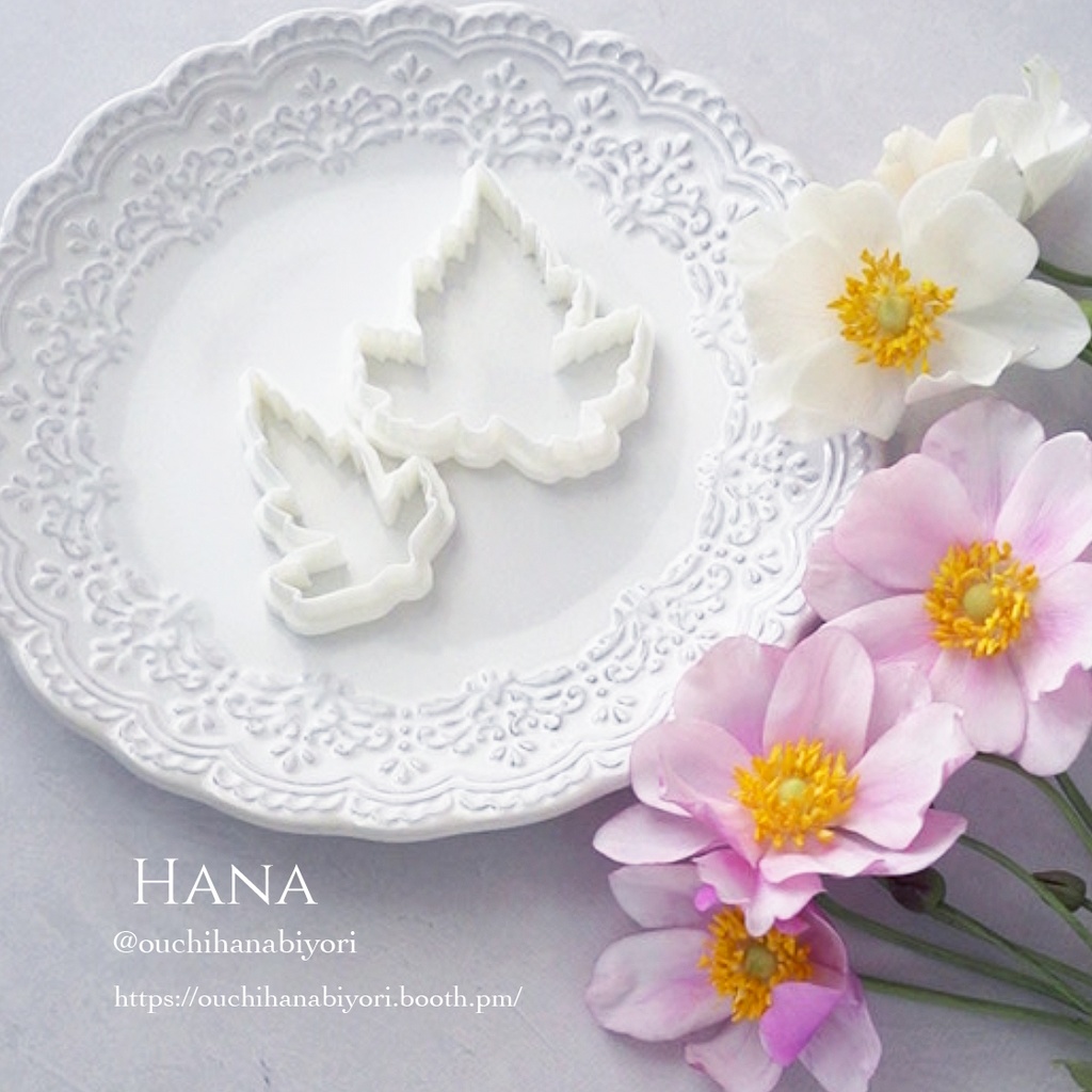 Japanese anemone leaf cutter 秋明菊の葉っぱ　クレイカッター
