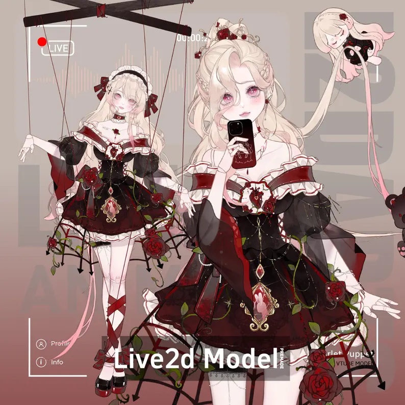 Scarlet Puppet | Premade Live2d Model