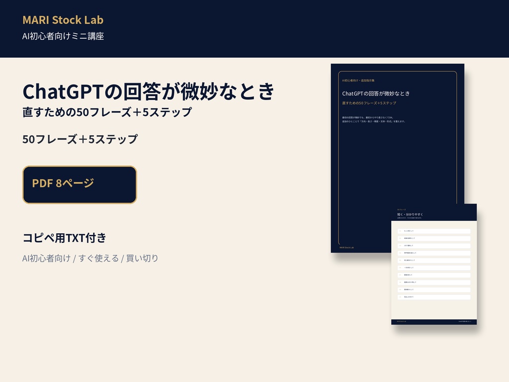 ChatGPTの回答が微妙なとき｜直すための50フレーズ＋5ステップ