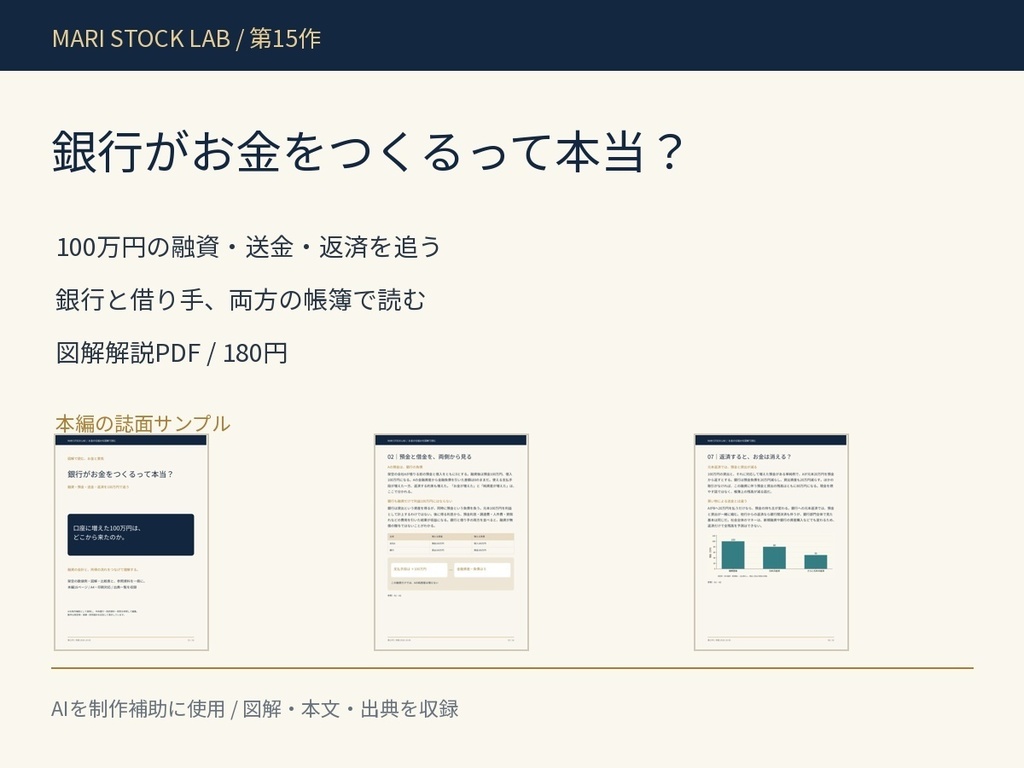 銀行がお金をつくるって本当？｜信用創造と返済の仕組み【図解解説PDF】