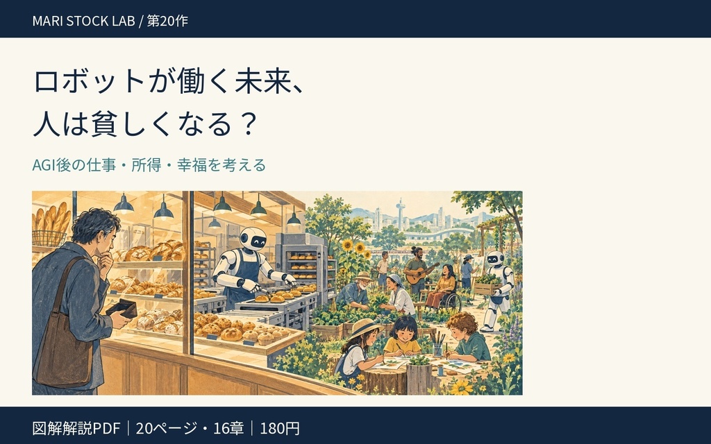ロボットが働く未来、人は貧しくなる？｜AGI後の仕事・所得・幸福を考える【図解解説PDF】