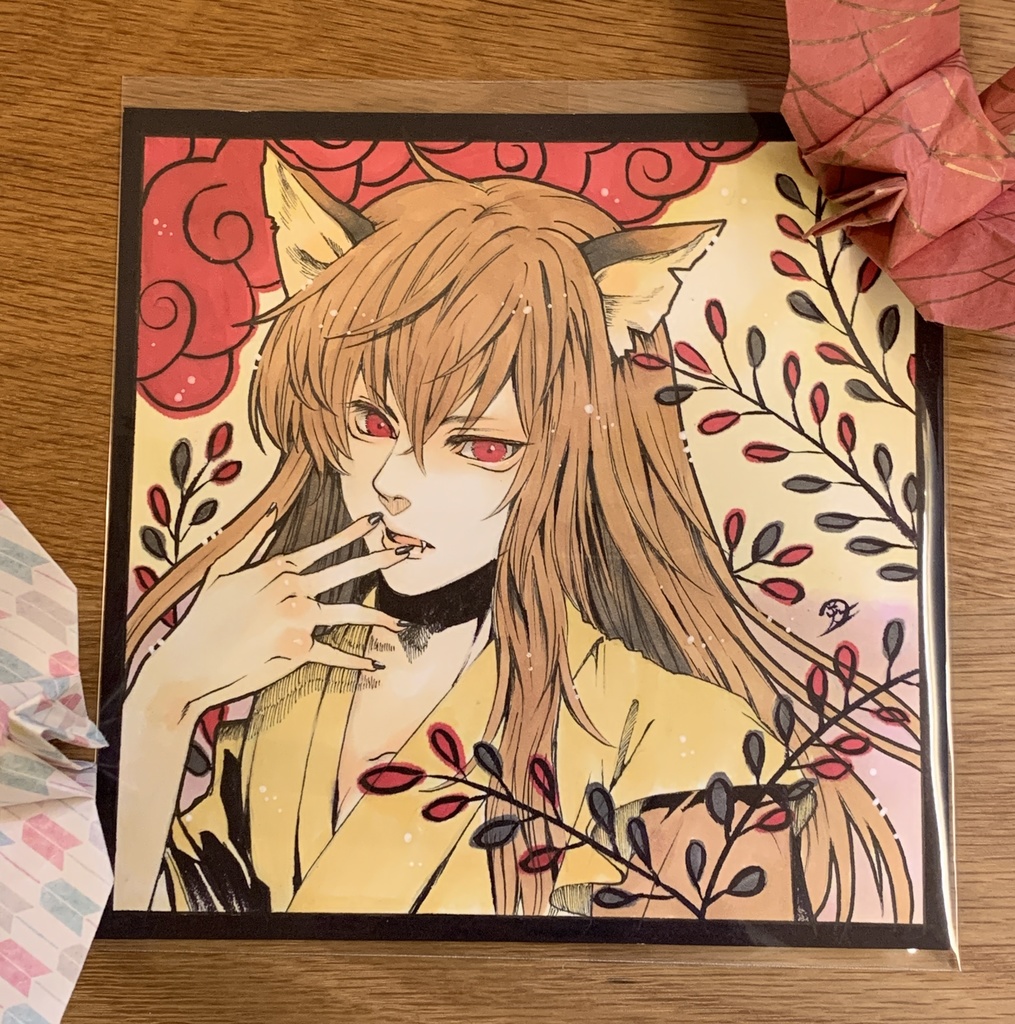 ドローイング 原画 猪鹿蝶