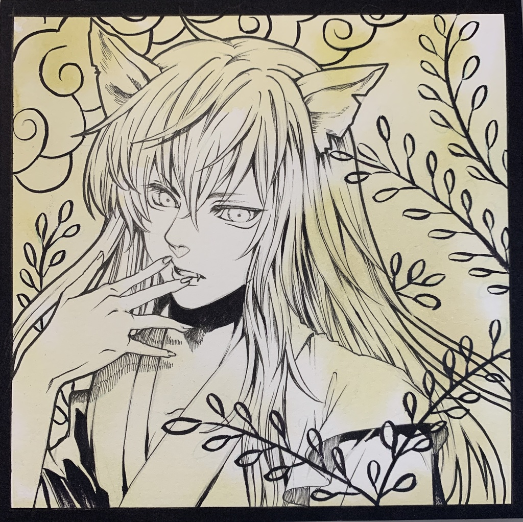 ドローイング 原画 猪鹿蝶