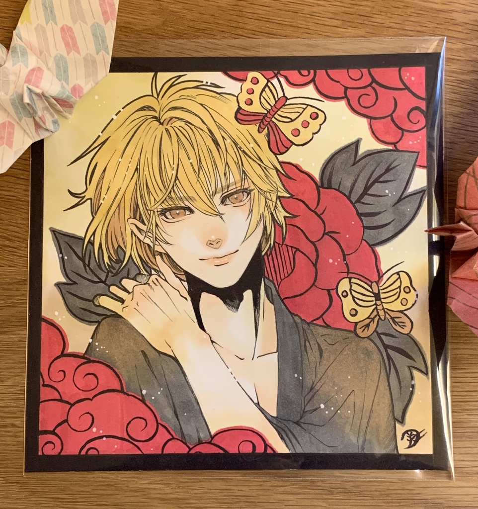 ドローイング 原画 猪鹿蝶