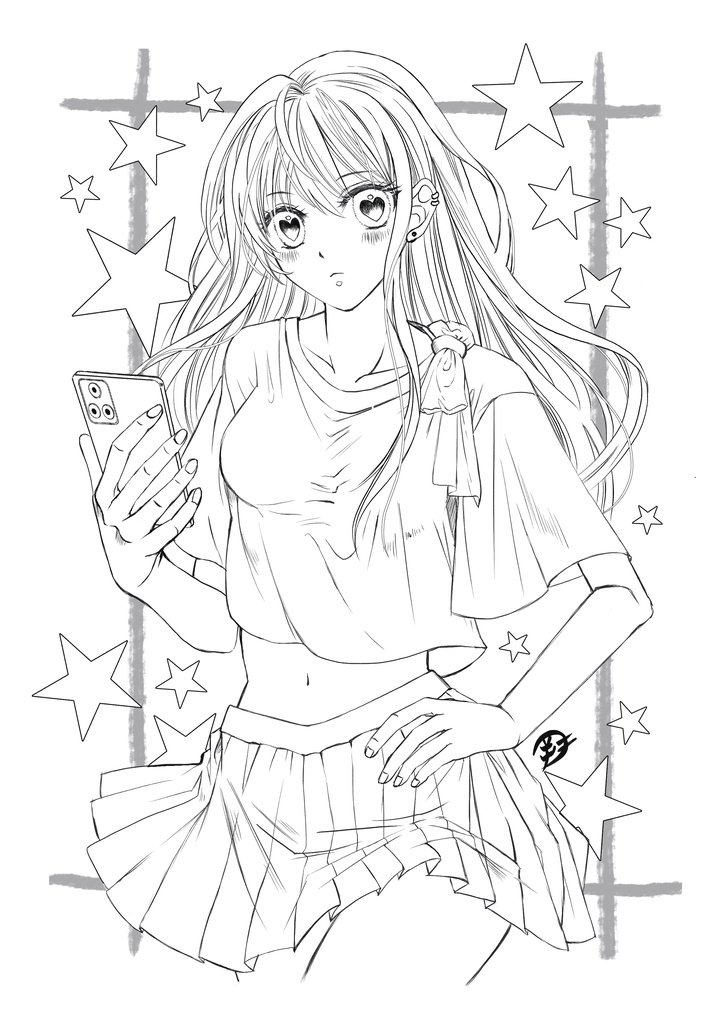 女の子塗り絵