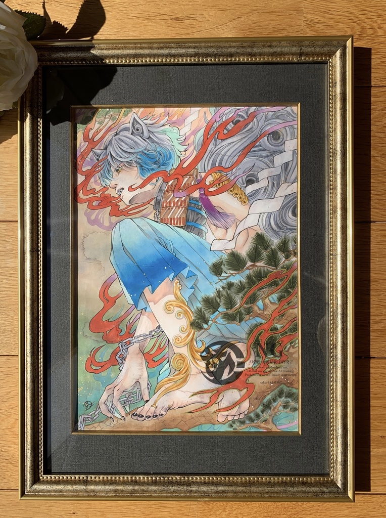 額装原画｢社ノ眷属・狛犬｣