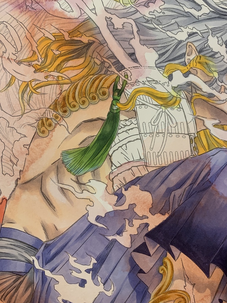 額装原画「社ノ眷属•狛獅子」