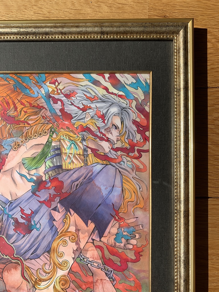 額装原画「社ノ眷属•狛獅子」
