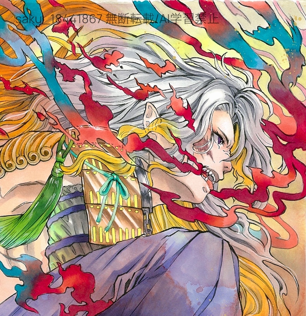 額装原画「社ノ眷属•狛獅子」