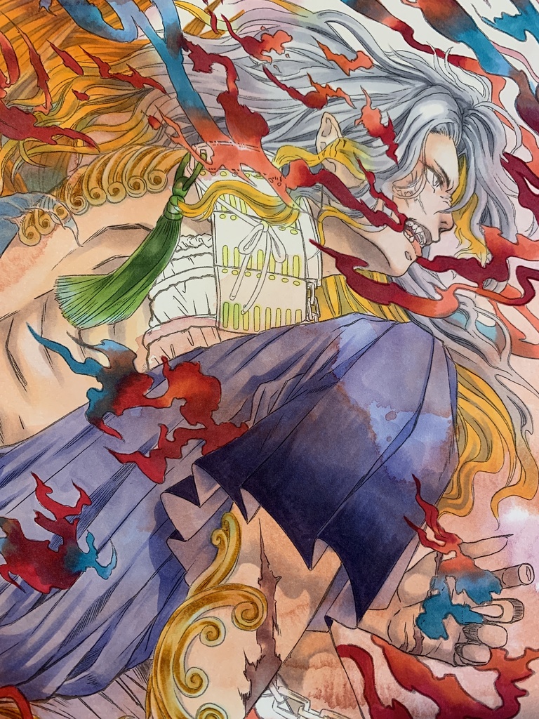 額装原画「社ノ眷属•狛獅子」