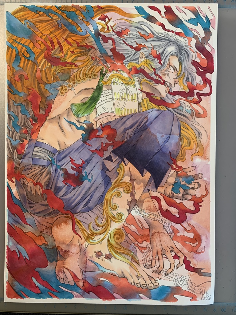 額装原画「社ノ眷属•狛獅子」