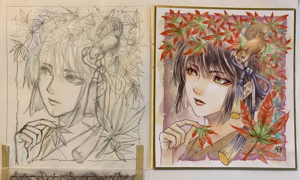 色紙S原画「椛」