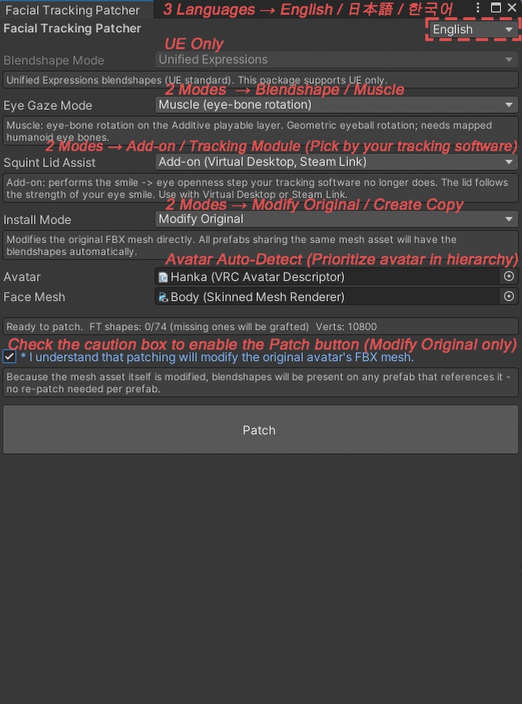 「Hanka」 Facial Tracking Add-on