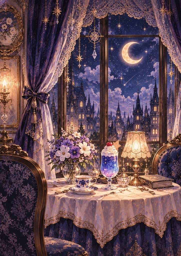 夜の宝石喫茶|A4デザインペーパー 6柄セット