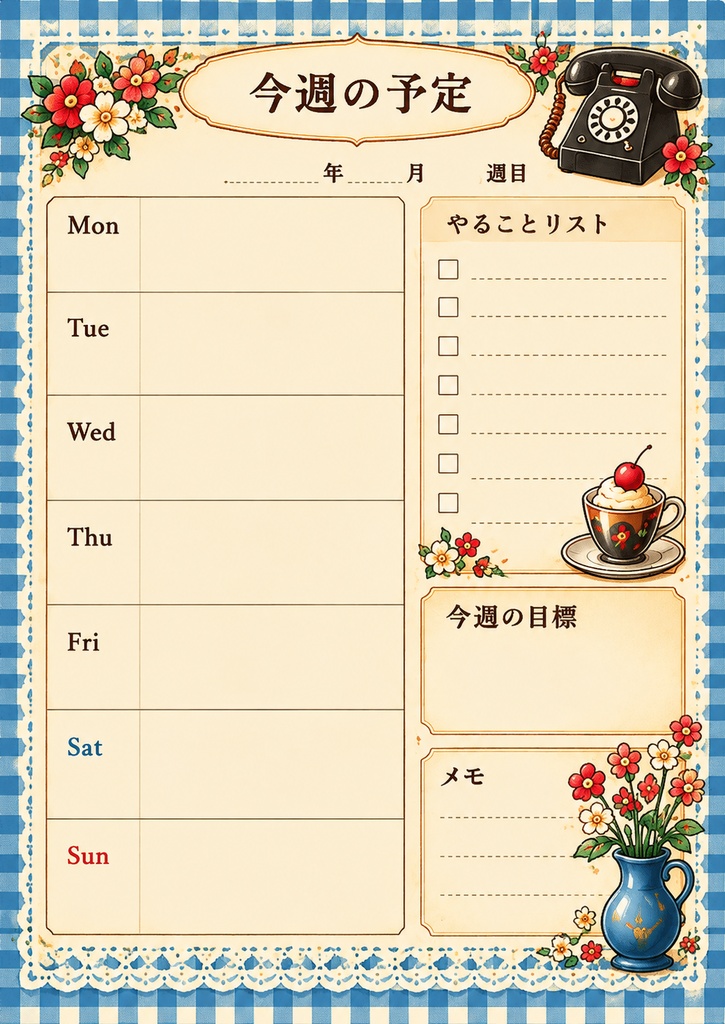 【デジタル手帳】昭和レトロ喫茶の手帳8種類セット|Goodnotes対応PDF・PNG