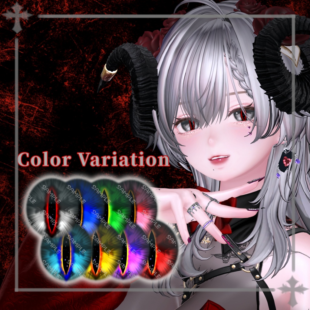 7avatar対応 罪深きアイテクスチャ『Demon✞Cross eye』