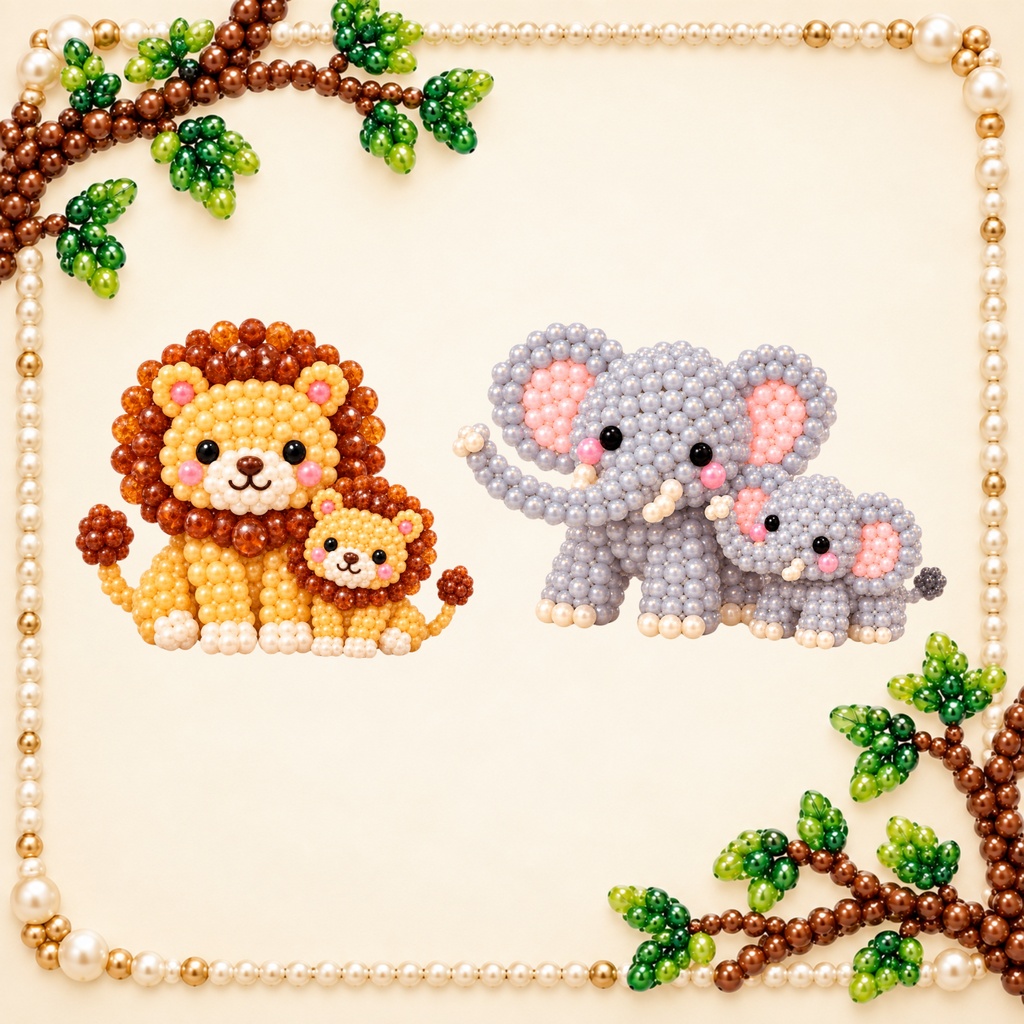 かわいい動物の親子素材10個セット|無料版3個あり 動物 動物園 イベント Canva デジタル素材 デザイン イラスト 親子 SNS素材 幼稚園デザイン