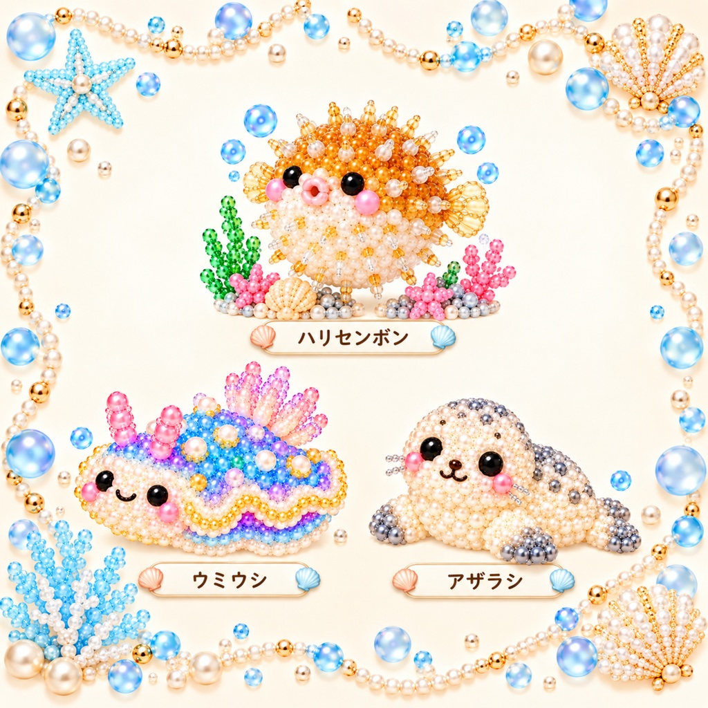かわいい水の生き物素材30個セット【無料版5個あり】 水族館 海の生き物 川の生き物 魚 デジタル素材 自由研究 SNS素材 デザイン イラスト Canva