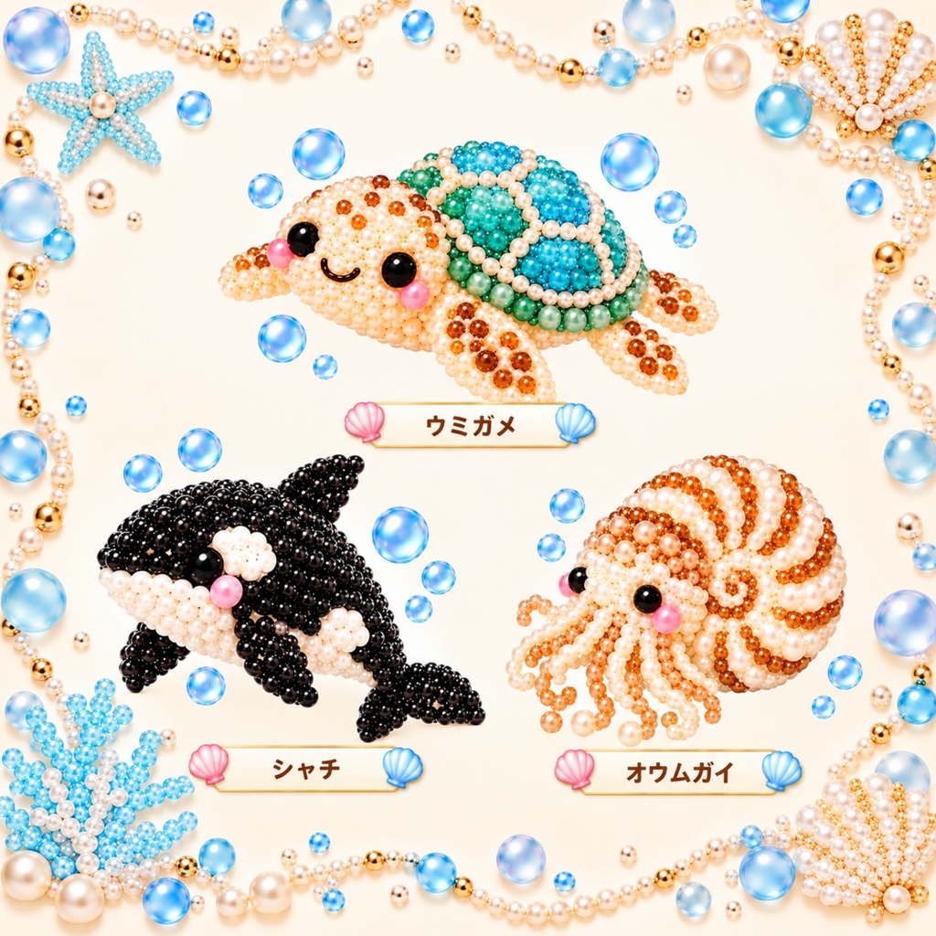 かわいい水の生き物素材30個セット【無料版5個あり】 水族館 海の生き物 川の生き物 魚 デジタル素材 自由研究 SNS素材 デザイン イラスト Canva