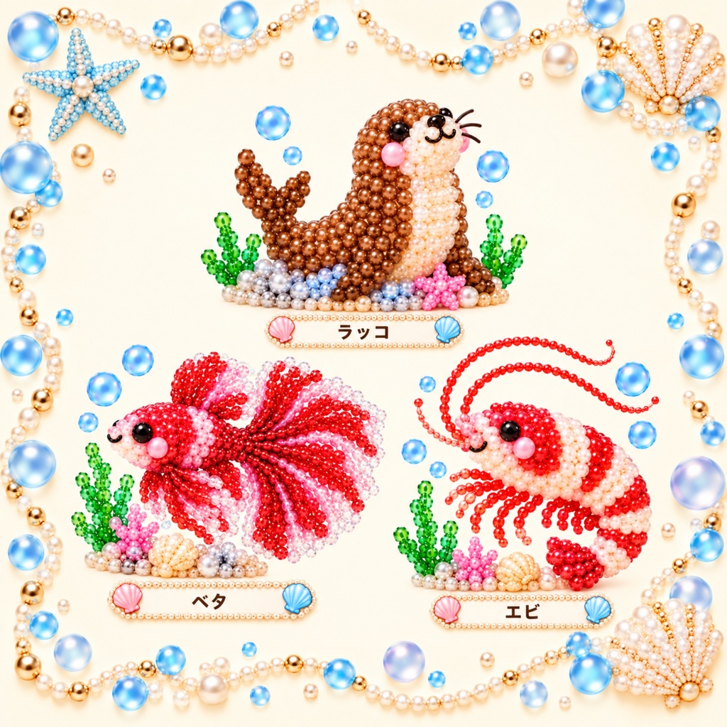 かわいい水の生き物素材30個セット【無料版5個あり】 水族館 海の生き物 川の生き物 魚 デジタル素材 自由研究 SNS素材 デザイン イラスト Canva
