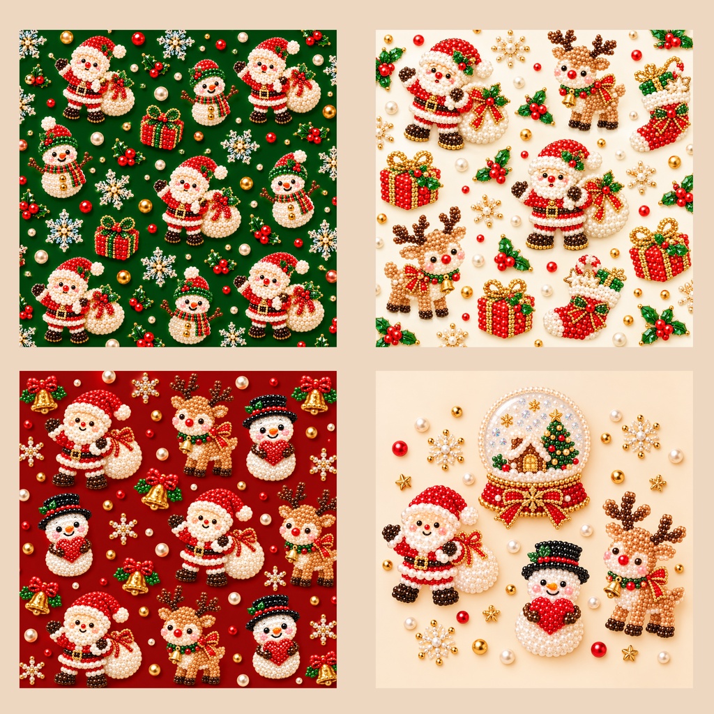 かわいいクリスマスデジタルぺーパー8枚セット