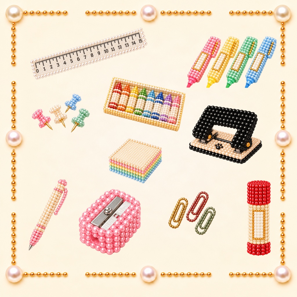 かわいい文房具素材20個セット【無料版3個あり】文房具 Canva素材 デジタル素材 SNS素材 デコ素材