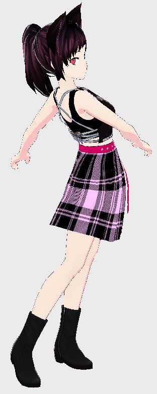 {FREE} Pink Plaid Skirt with Heart Belt