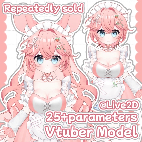 【Live2D】🍓店員02:イチゴクリーム ウサギ or ネズミ?