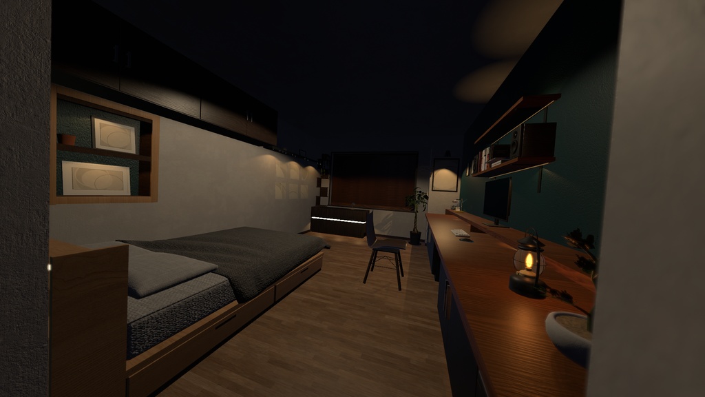 夜半(Yahan)- ワンルーム【VRChat 向けワールド】