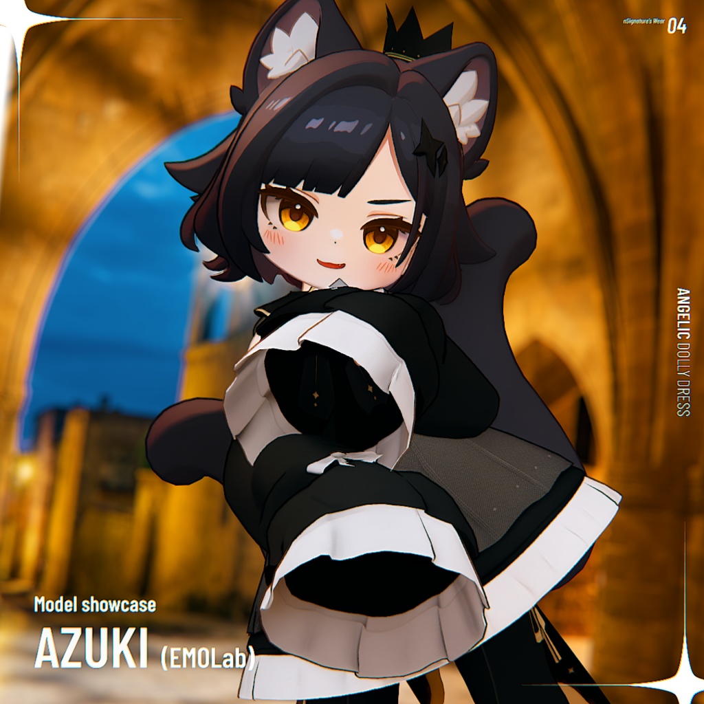 【まめふれんず / えも研素体対応衣装】Angelic Dolly Dress