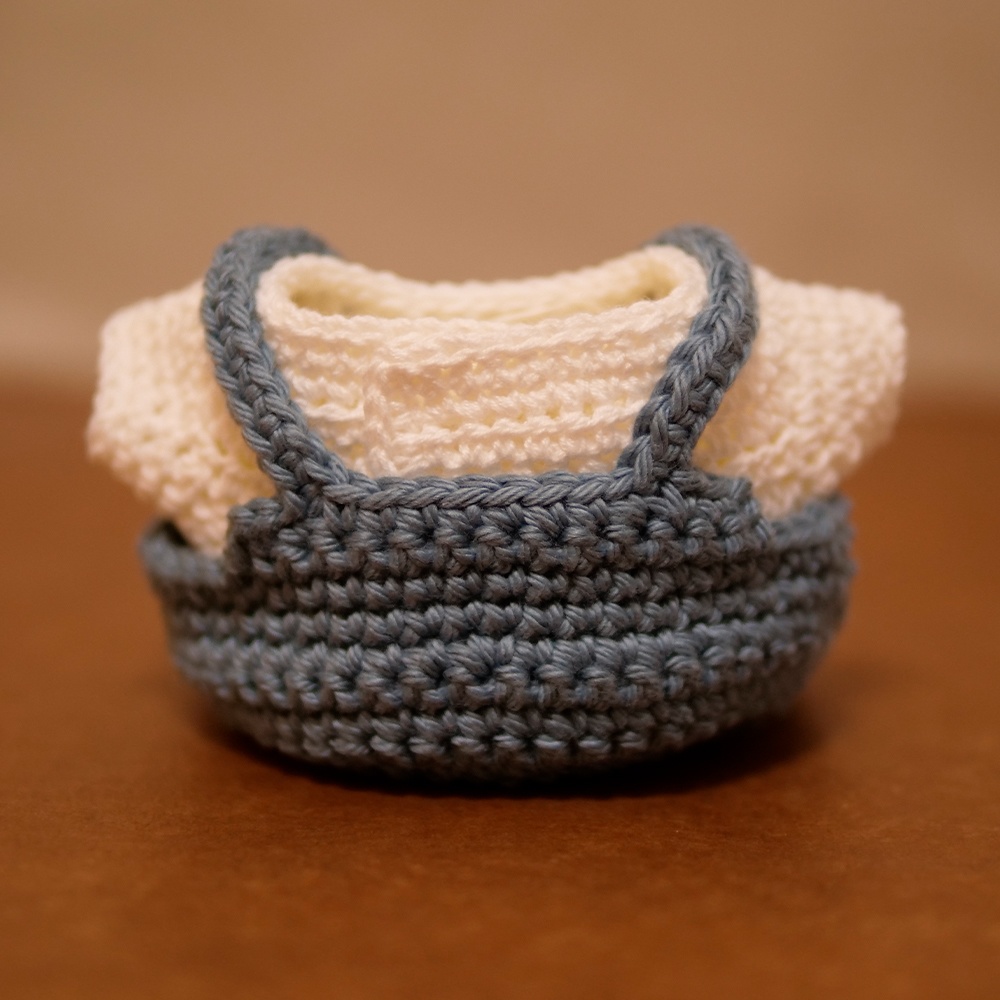 【ぬい服】かぎ針編みサロペット〈 Blue 〉