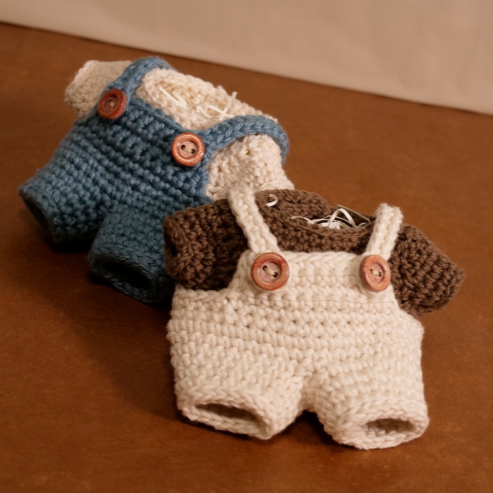 【ぬい服】かぎ針編みサロペット〈 Blue 〉